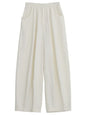 White Pants Casual Elastic High Waisted Womens