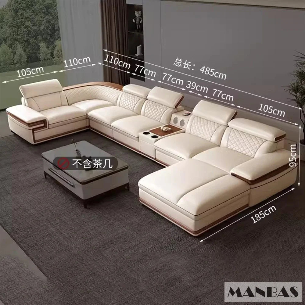 Genuine Leather Sofa Set for Living Room