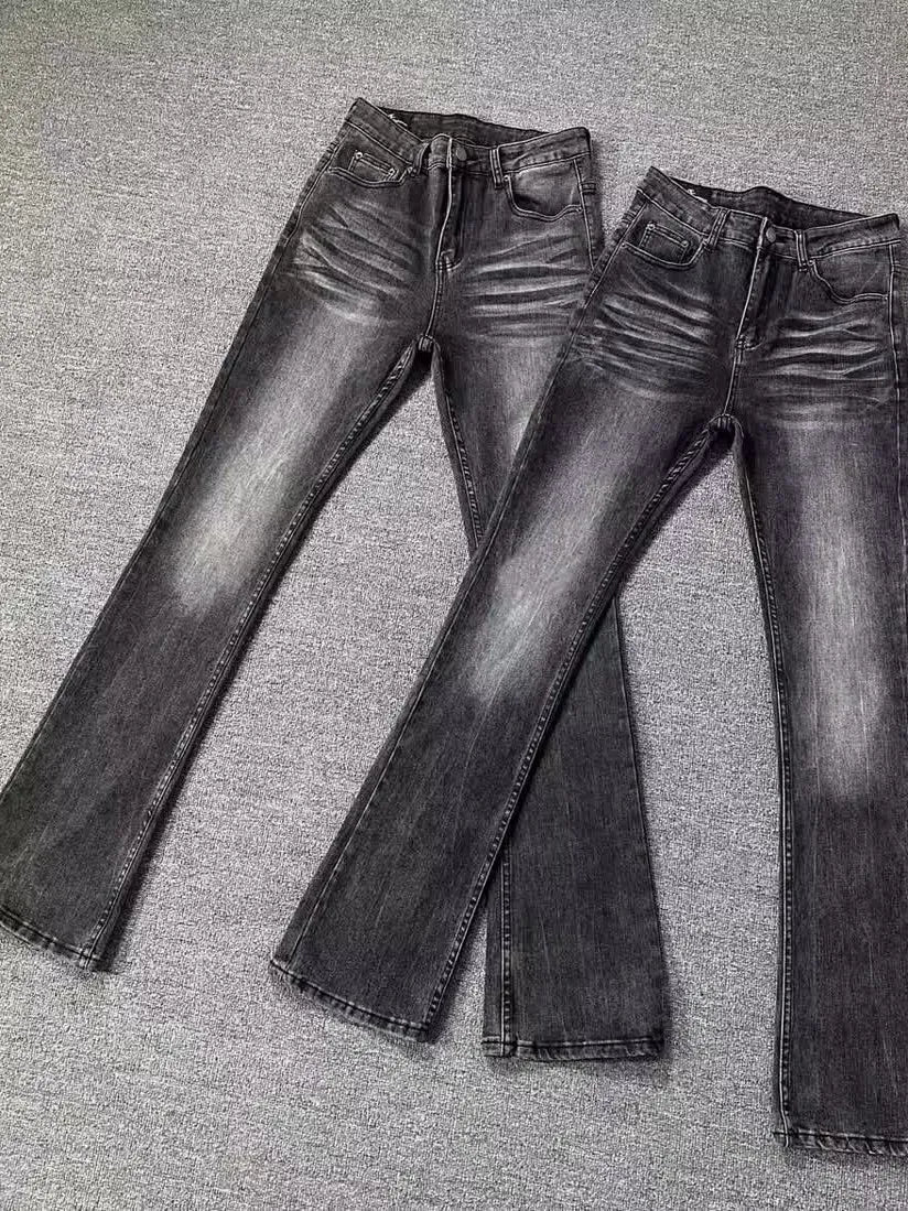 Black Grey Jeans Micro Flared Pants Youth