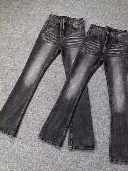Black Grey Jeans Micro Flared Pants Youth