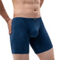 Men's Long Leg Boxer Briefs Sexy Bulge Trunks