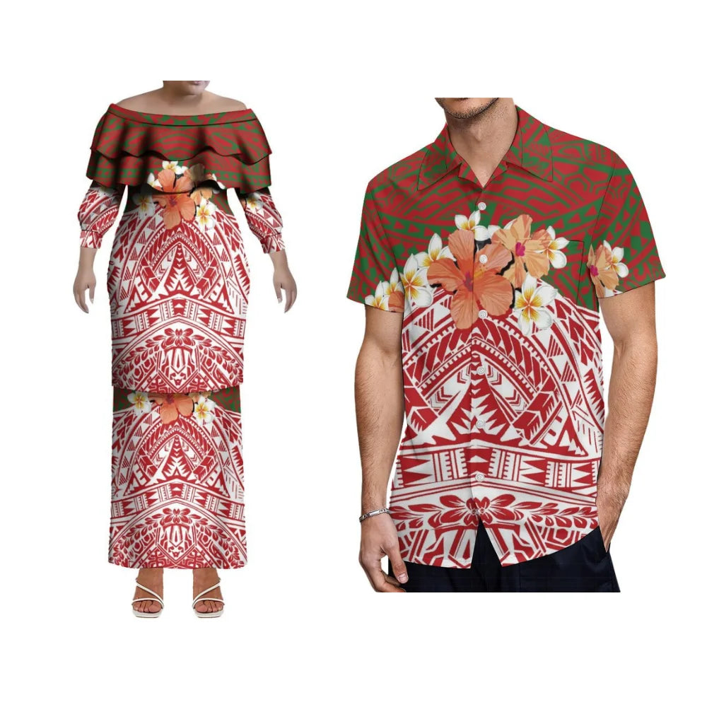 Women/Men Island Sunset Slim Customizable Samoa Hawaii Design
