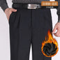 Double Pleated Waist Fleece Winter Suit Pants