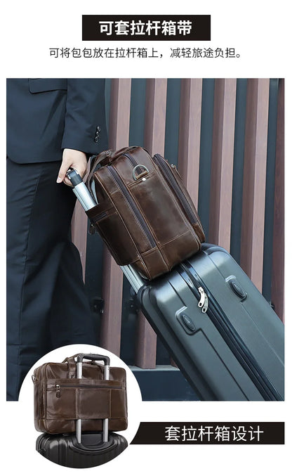 Genuine Leather Men Briefcase Business bag