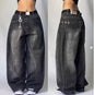 Oversized Print Baggy Jeans Men Vintage Gothic