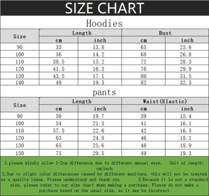 2 Pcs Boys Sets Casual Sweatshirt Hoodies and Sweatpantt