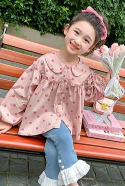 Long Sleeve Blouse with Bow Tie Trendy