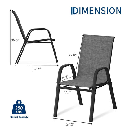 4 Stackable Outdoor Patio Chairs, All-Weather