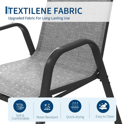 4 Stackable Outdoor Patio Chairs, All-Weather