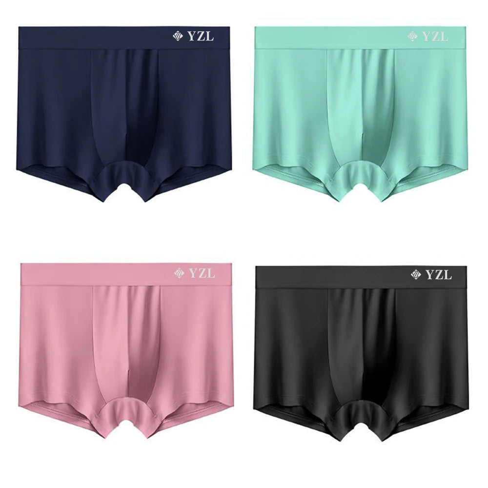 Men's Silk Flat Corner Antibacterial  Boxer Briefs