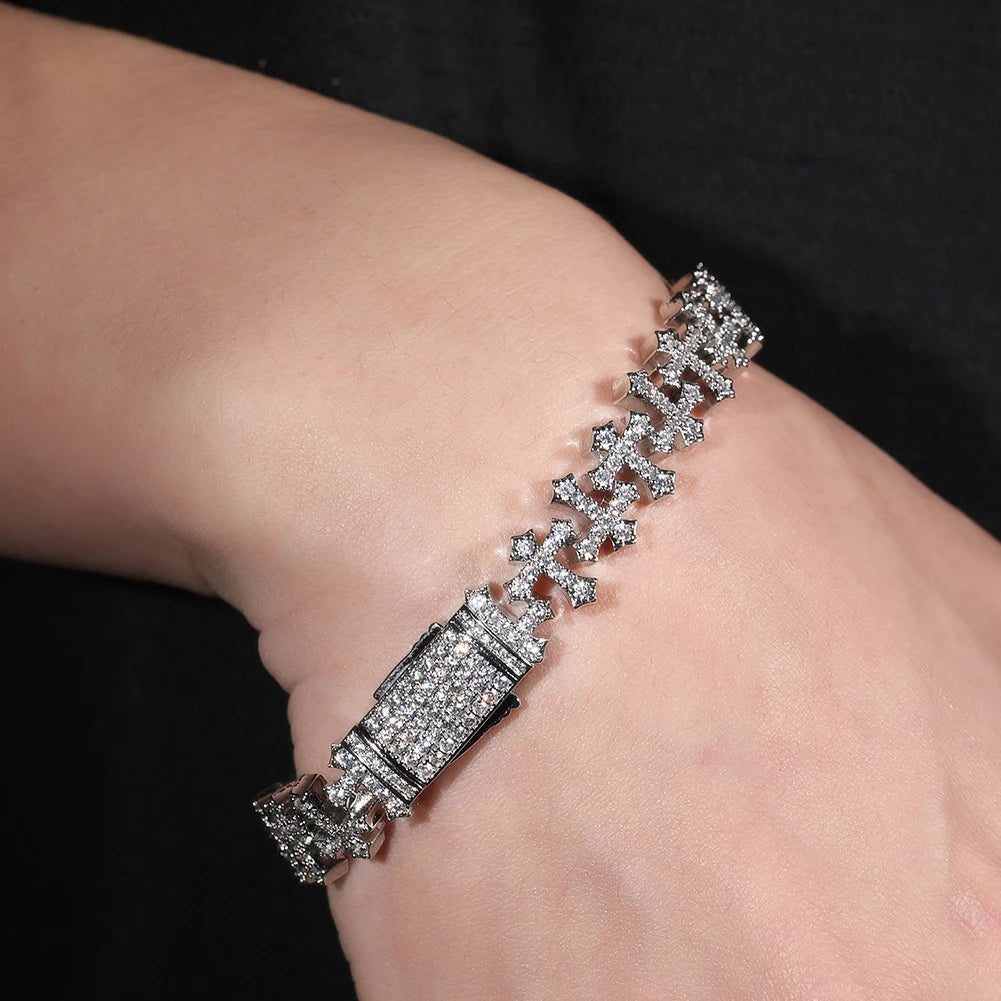 Mens Cubic Zirconia Cross Chain Fashion Jewelry
