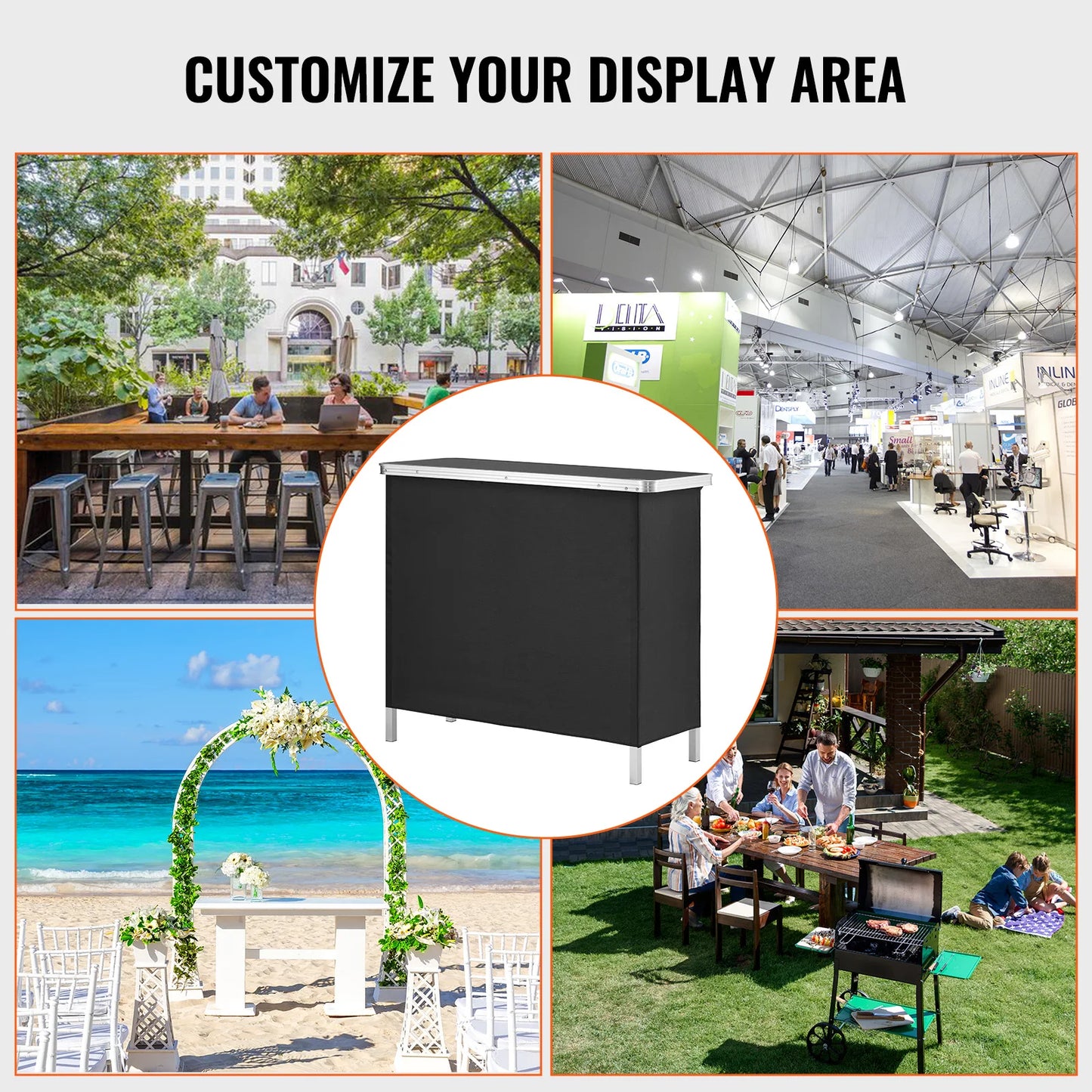 Folding Portable Bar Podium Table