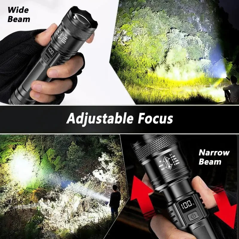Rechargeable LED Flashlight Zoomable Torch