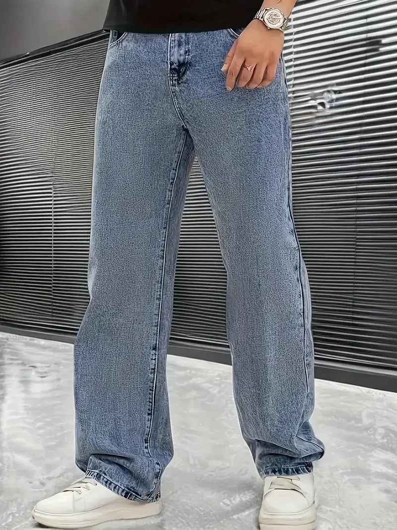 Men's Loose Fit Straight Leg Jeans