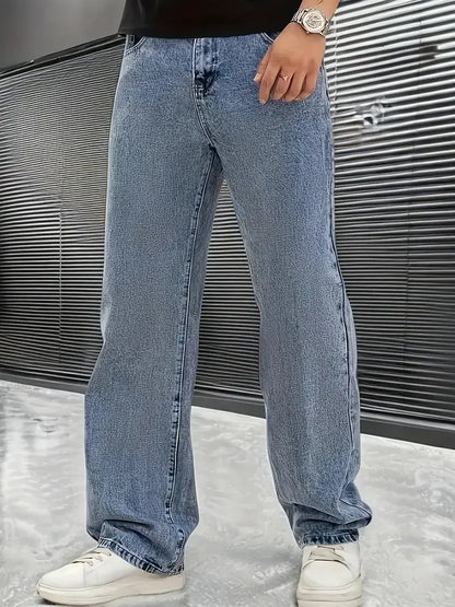 Men's Loose Fit Straight Leg Jeans