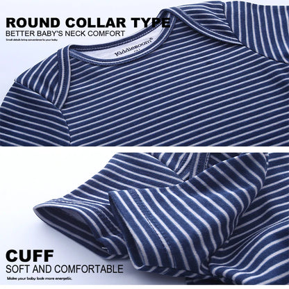 5 Pcs Boys/Girls Fashion Cartoon Short Sleeve Onesies