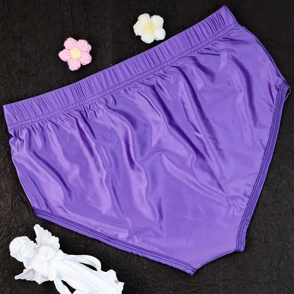Shiny Ice Silk Satin Tight Elastic Panties