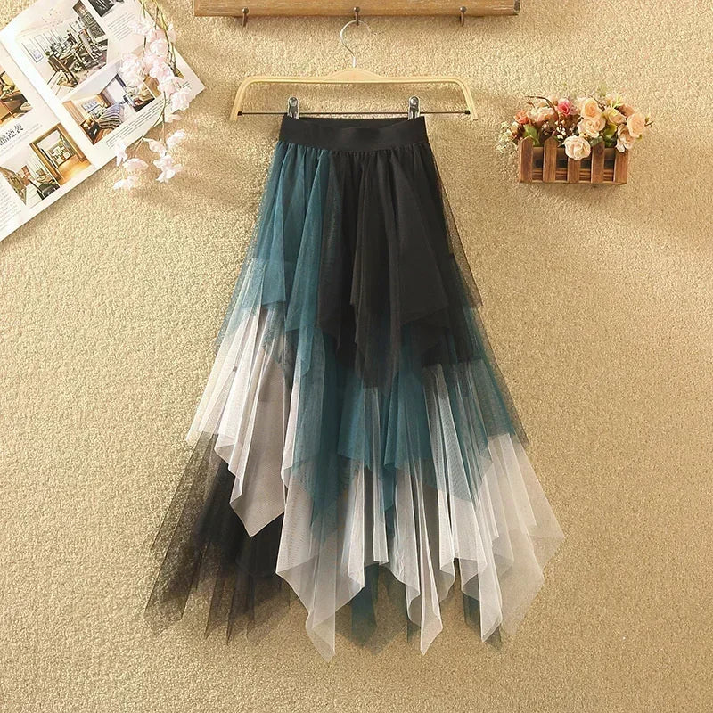 Fashion Tutu Skirt Casual High Waist Midi