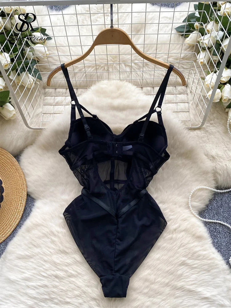 Women Corset Slim Sexy Bodysuits Open Crotch