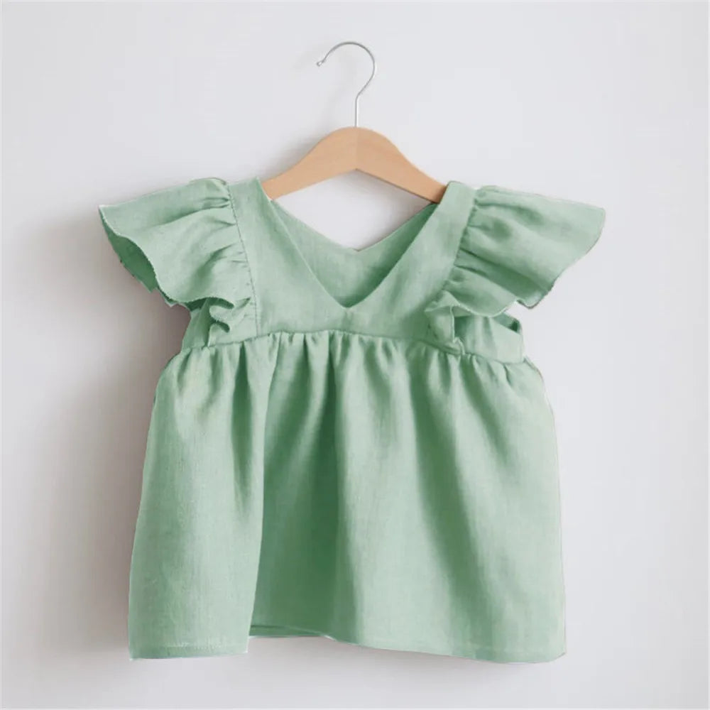 Baby Girls Linen Cotton Princess Dress