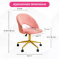 Redlife Velvet Desk Vanity Chair with Gold Wheels