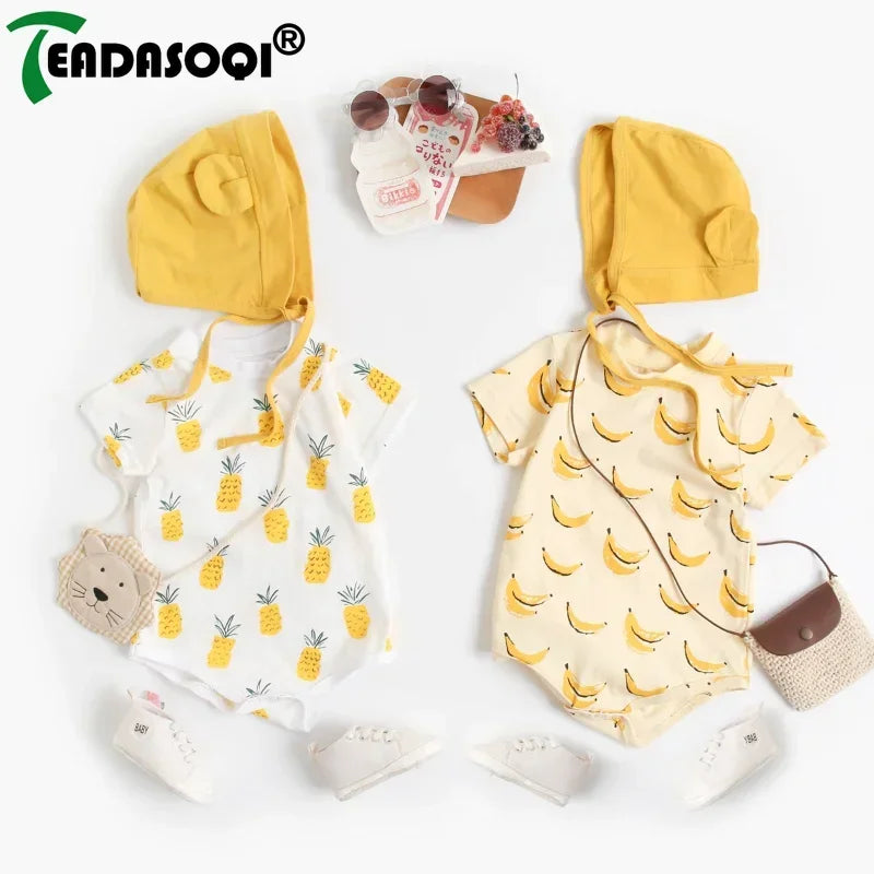 2 Pcs Jumpsuit Outfit Girls/Boys Banana Pineapple