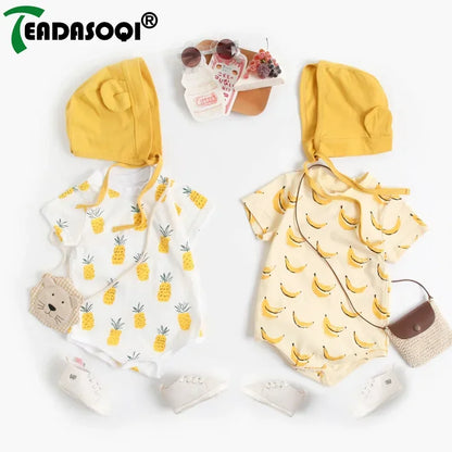 2 Pcs Jumpsuit Outfit Girls/Boys Banana Pineapple