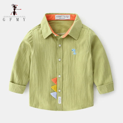 Cotton Long Sleeved Casual Cartoon Dinosaur