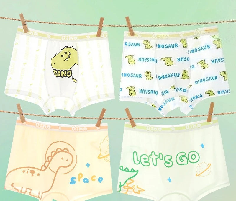 4PCS Boys Cute Mesh Breathable Comfort Underwear