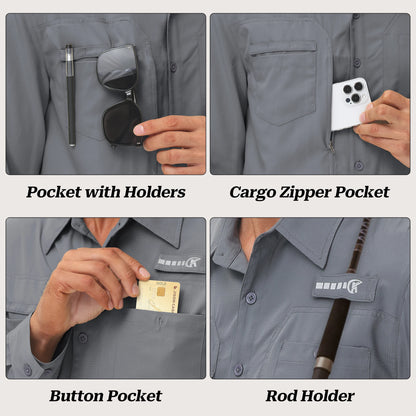 Men's UPF 50+ Casual Long Sleeve Fishing Shirts