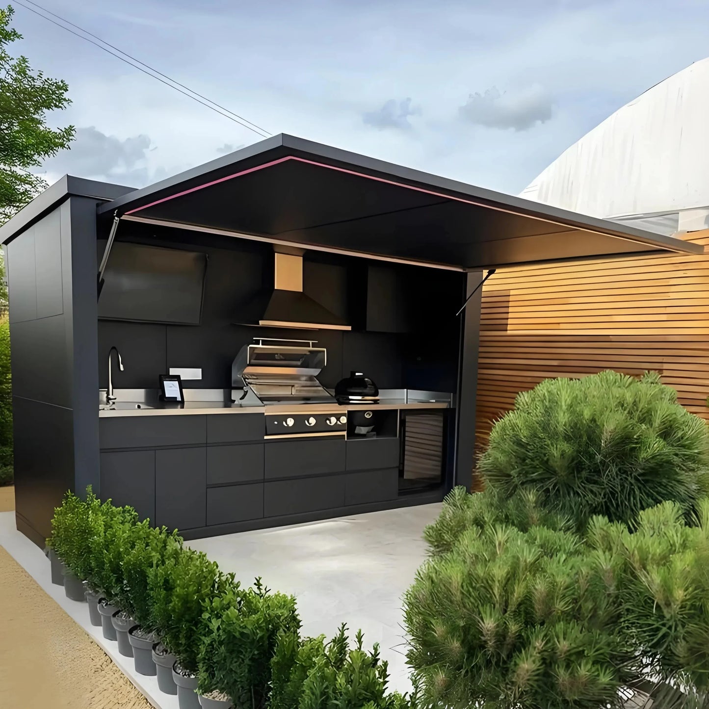 Outdoor Kitchen Pods BBQ Cooking Cabin with Electrical