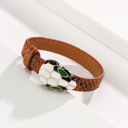 Women Fashion Charm Metal Snake Head Bangles