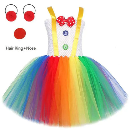 Rainbow Circus Costume Tutu Dress for Girls