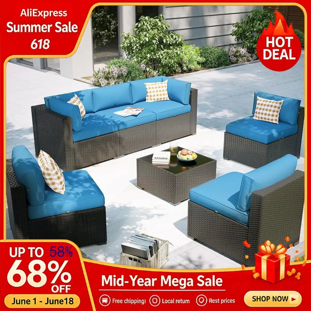 7 Piece Outdoor Sectional Sofas Waterproof Cover, Patio