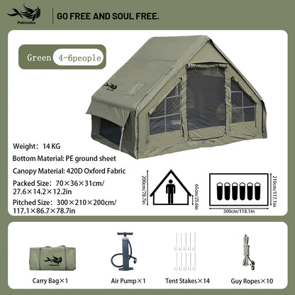 Quick Setup Inflatable Camping Tent, Waterproof