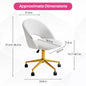 Redlife Velvet Desk Vanity Chair with Gold Wheels