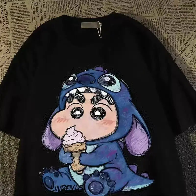 Shin Chan Cartoon Character Women's Fashion T-shirt