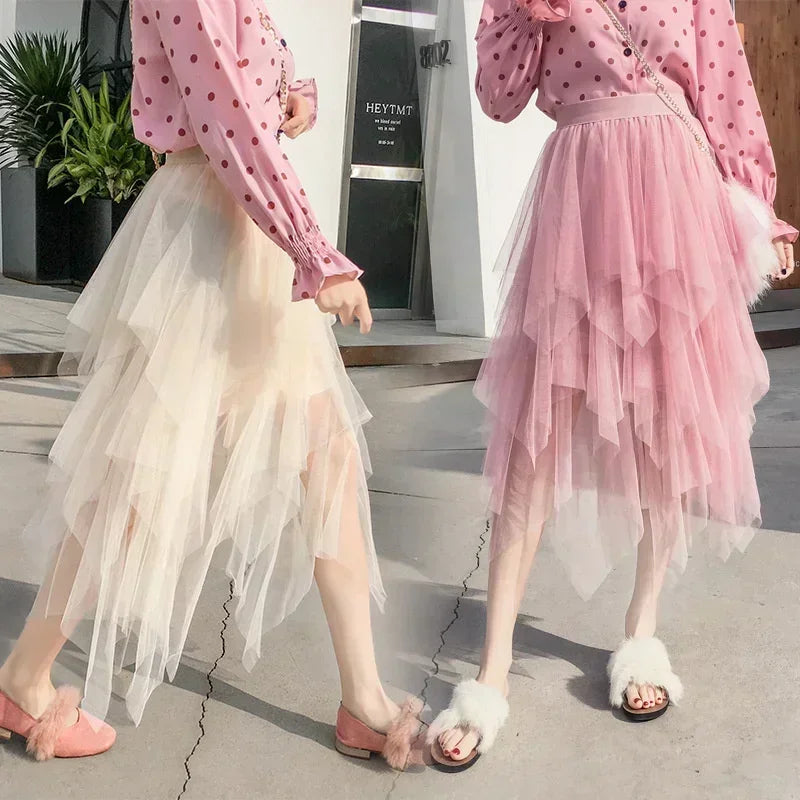 Fashion Tutu Skirt Casual High Waist Midi