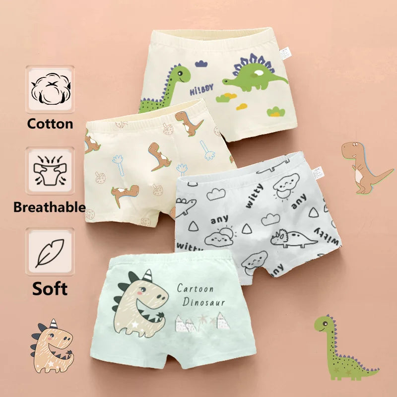 4pcs Boy/Teen Boys Boxer Briefs Cartoon Underwear
