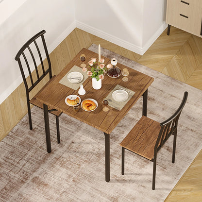3-Piece Dining Table Set for 2 with Storage Rack