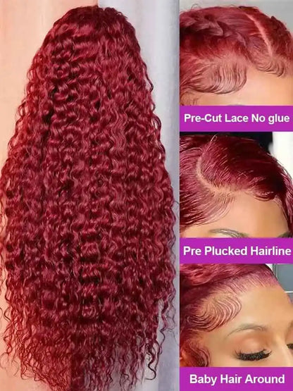 Burgundy Lace Front Human Hair Wave Brazilian