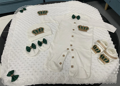 5 Pcs Girl/Boy Hospital Exit Newborn Bling Outfits