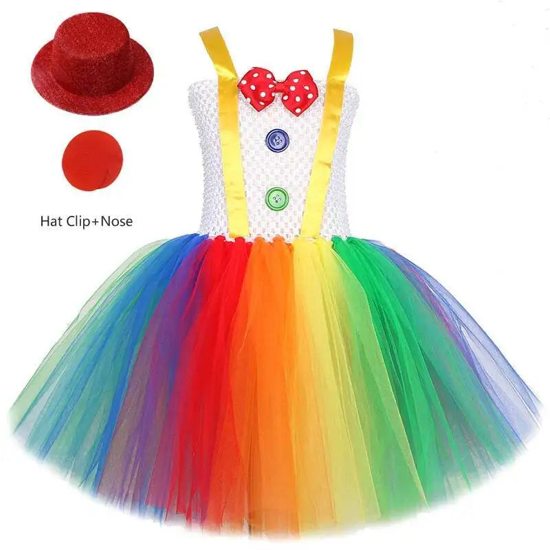Rainbow Circus Costume Tutu Dress for Girls