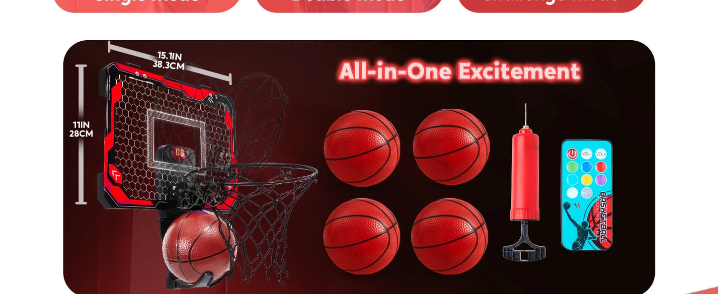 Mini Indoor Basketball Hoop Light Up Scoreboard