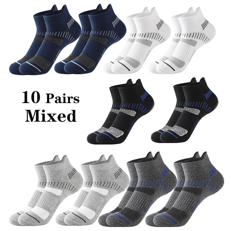10 Pairs Men Ankle Athletic Socks