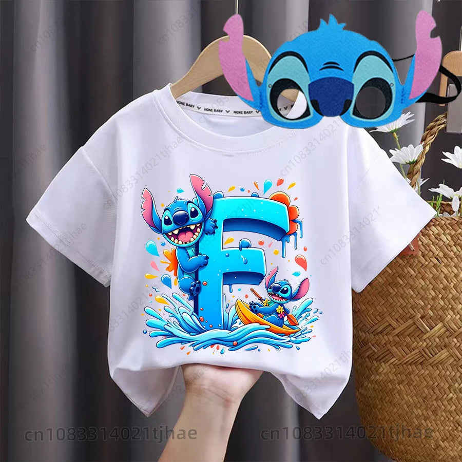 Boys/Girls Disney Lilo Stitch Letters Party T-Shirt