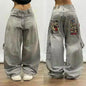 Oversized Print Baggy Jeans Men Vintage Gothic