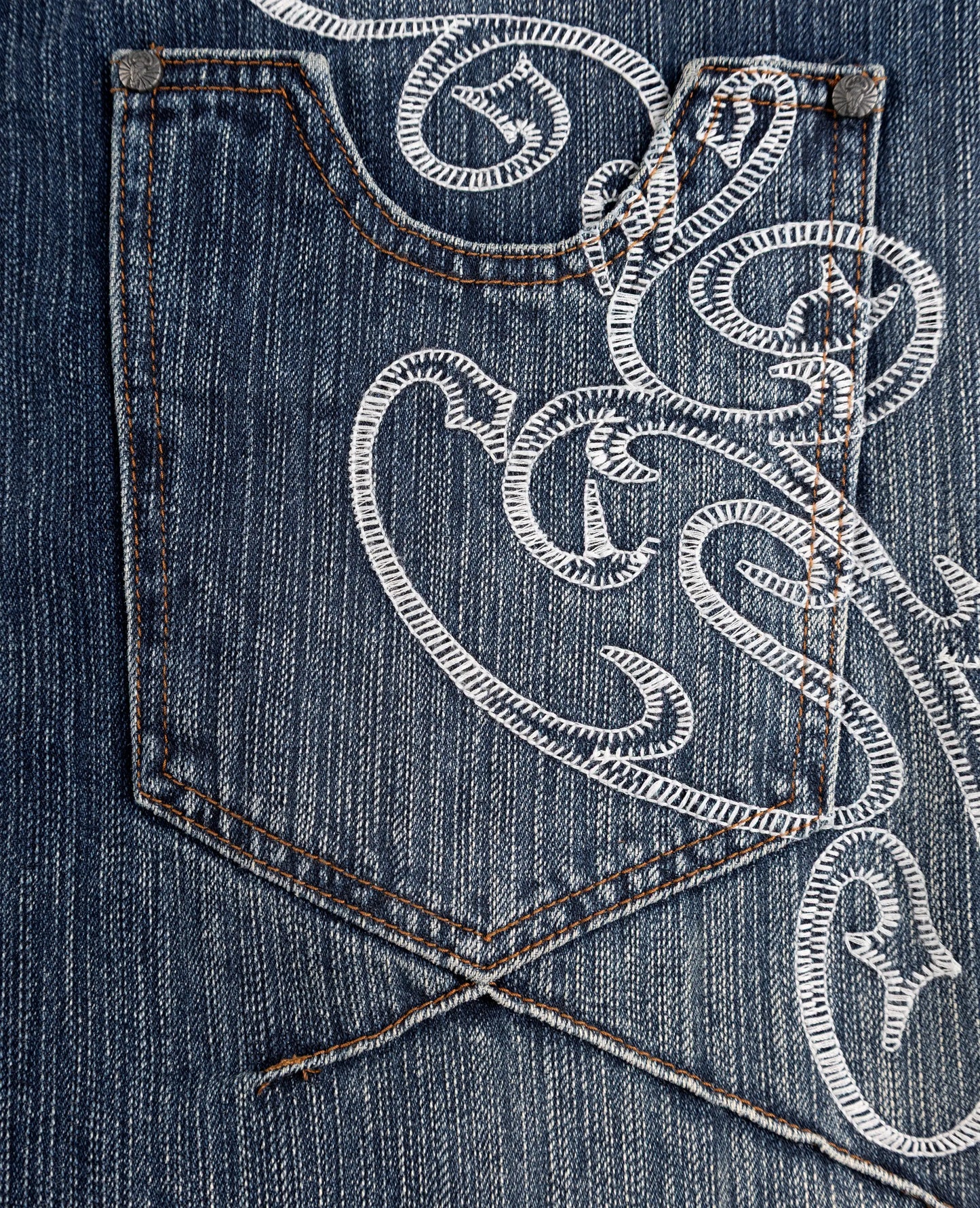 Men/Women Bootcut Jeans Vintage Washed Embroidery Pants