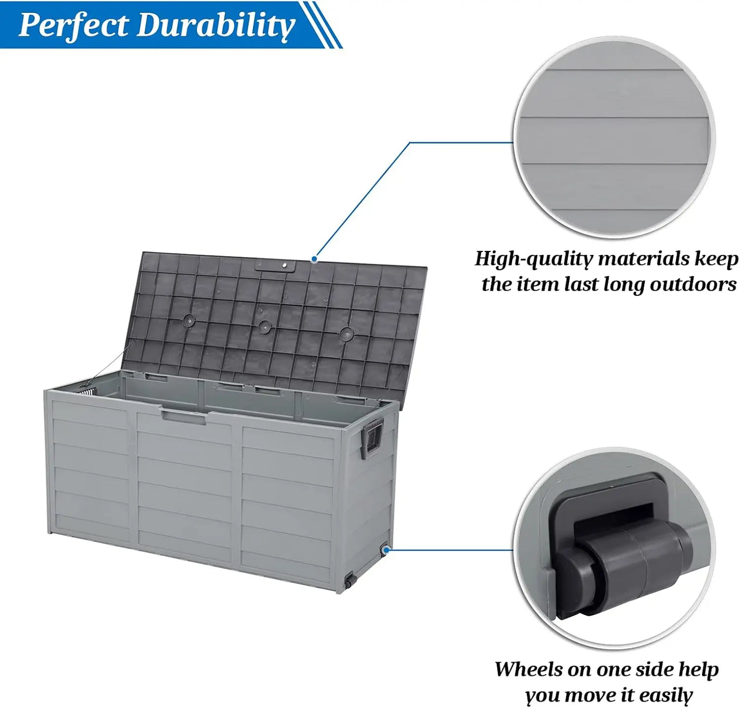 Outdoor Storage Box 75 Gallon with Wheels