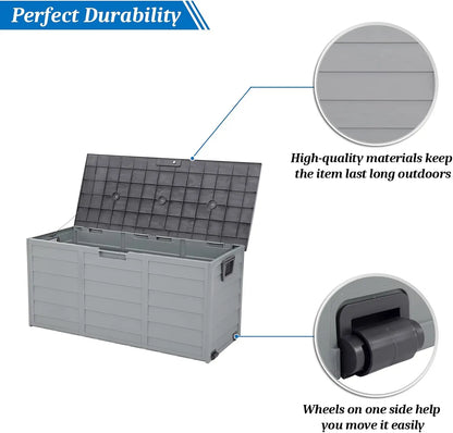 Outdoor Storage Box 75 Gallon with Wheels